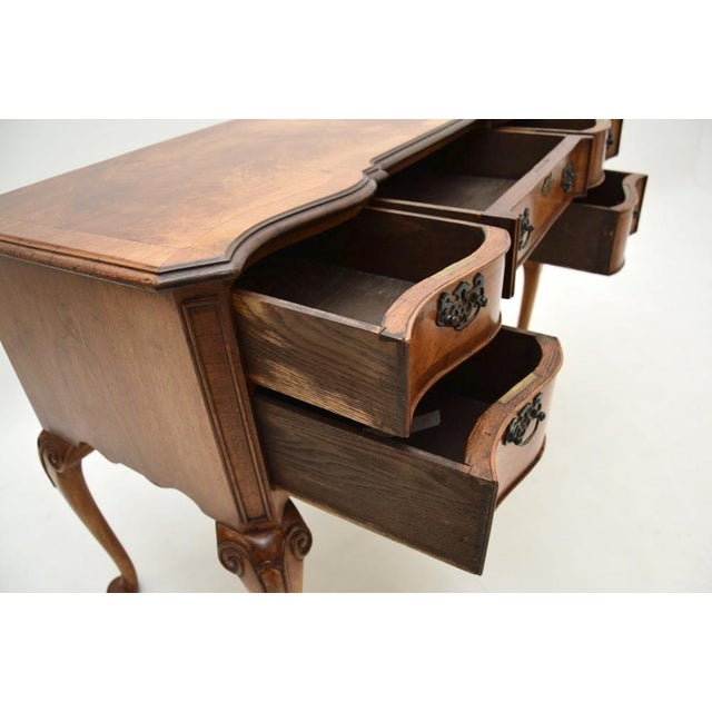1930s Queen Anne Figured Walnut Desk, 1930s For Sale - Image 5 of 11