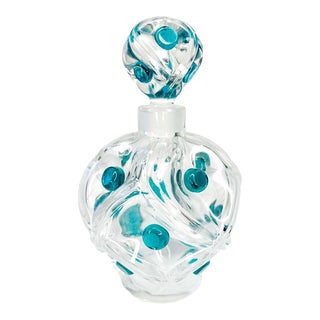 Vintage Mid 20th Century Lalique Crystal "Floride" Perfume Bottle & Stopper by Marc Lalique For Sale