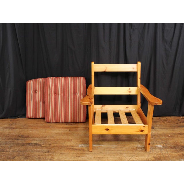 Vintage Scandinavian Pine Lounge Chair For Sale - Image 9 of 11