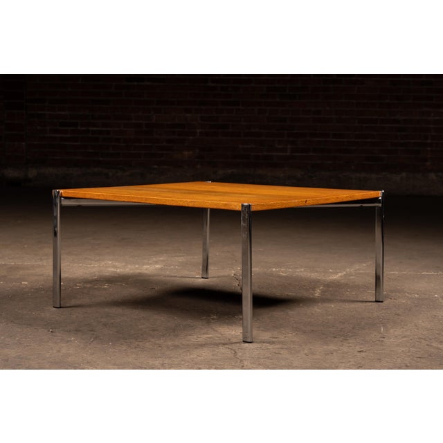 Stendig MCM Oak and Chromed Steel Coffee Table by Stendig For Sale - Image 4 of 10