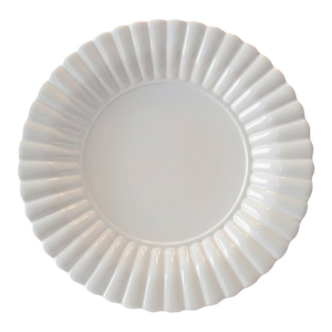 Late 20th Century Italian Sofi Campagnola White Fluted 18" Charger Centerpiece Platter