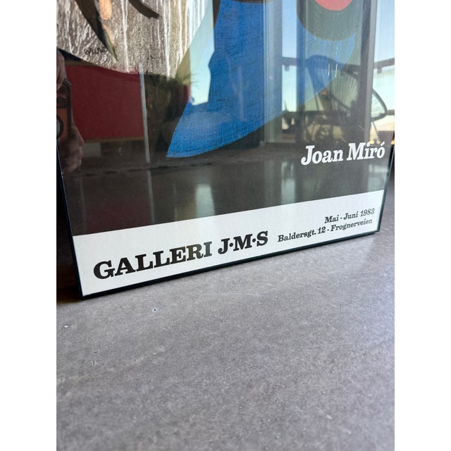 Joan Miro 1983 Galerie Maeght Galleri JMS Exhibition Poster Acrylic Box Frame Jerry Solomon Munn For Sale - Image 4 of 11