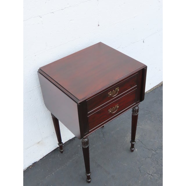 Potthast Brothers Drop Leaf Mahogany Nightstand Side End Table 6915 For Sale - Image 13 of 18