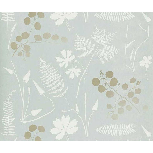 Contemporary Sample - Schumacher Modern Botanical Wallpaper in Slate For Sale - Image 3 of 3