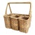 1980s Classic Wicker Flatware and Napkin Caddy Basket For Sale