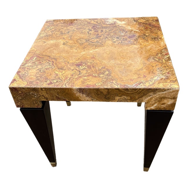 1990s Modern Italian Marble End Table For Sale