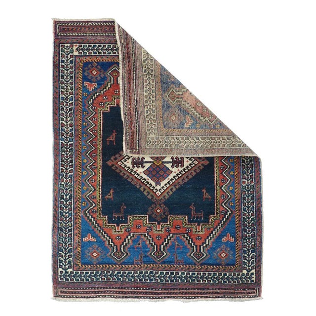 Traditional Antique Afshar Rug 3'3'' x 4'2'' For Sale - Image 3 of 10
