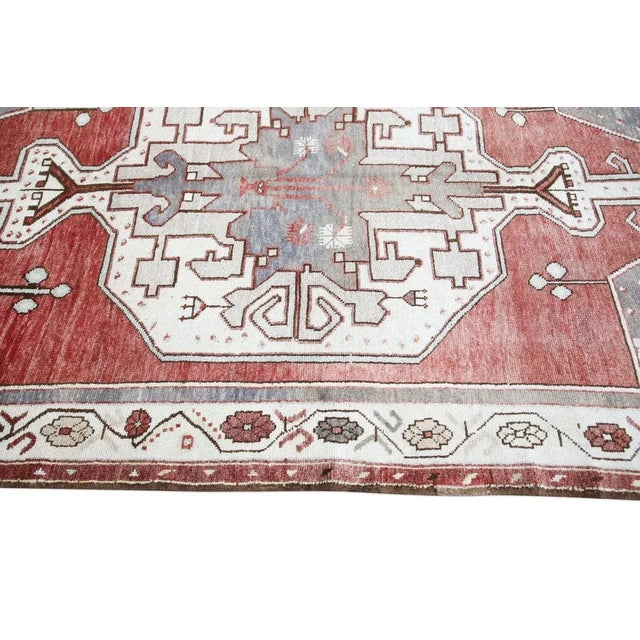 Early 21st Century Oriental Hand Knotted Rug Turkish Vintage Oushak 5'5" x 9'8" For Sale - Image 5 of 9