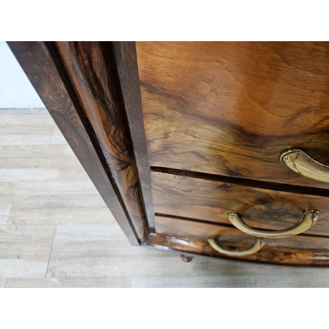 Vintage Art Deco Chest of Drawers in Walnut Burl with Three Drawers, 1940 For Sale - Image 11 of 18