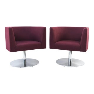 Mid-Century Modern Swivel Chairs- A Pair For Sale