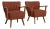 Pair Of Mid Century Modern Upholstered Armchairs For Sale
