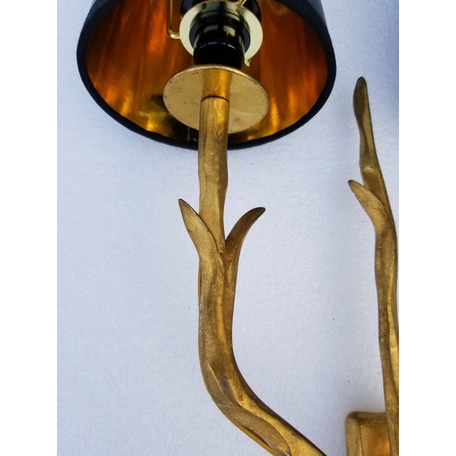 Mid-Century Modern Felix Agostini for Maison Arlus Bronze Sconces - a Pair For Sale - Image 3 of 9