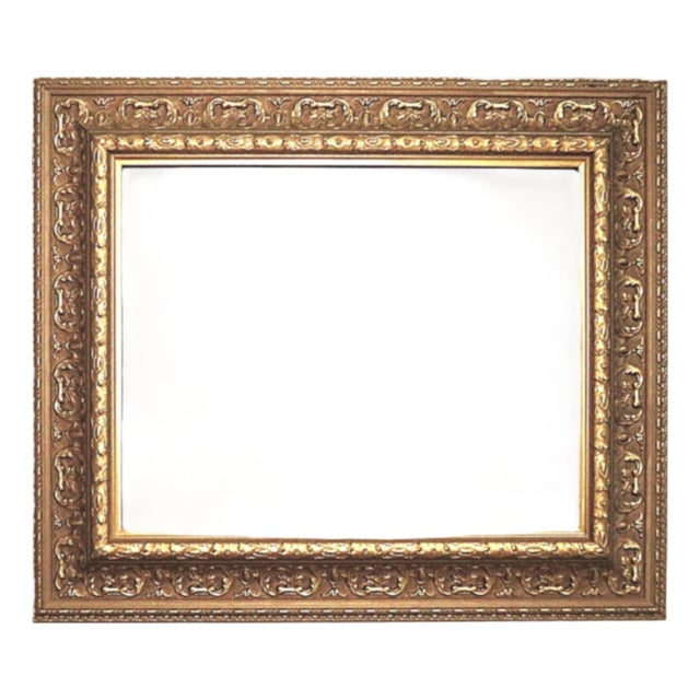 Vintage Gilt Wood & Gesso Picture Frame Fits 15 3/4" X 19 3/4" Rabbet Opening For Sale