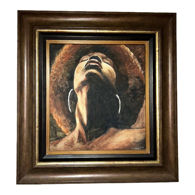 Original Oil Portrait by Nakazzi Hutchinson, Framed – Contemporary Jamaican Art For Sale