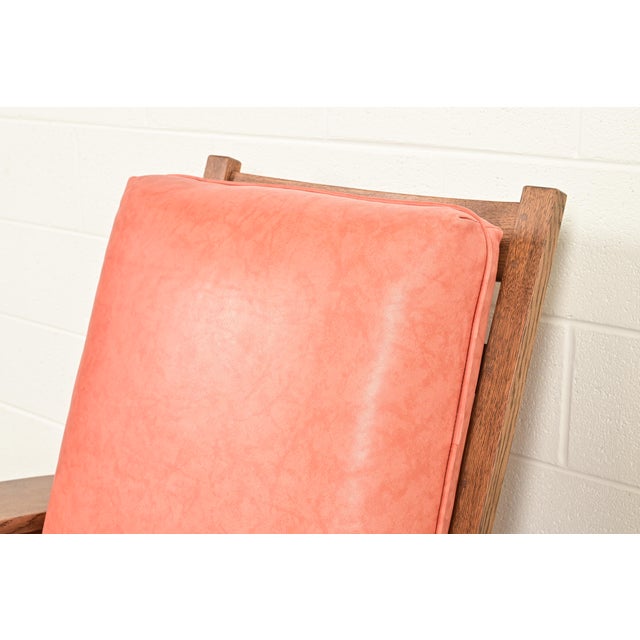 Wood Stickley Mission Oak Arts & Crafts Reclining Morris Lounge Chair With Ottoman For Sale - Image 7 of 13