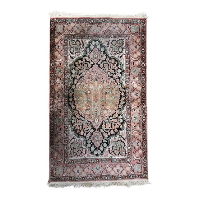 1950s, Handmade Vintage Persian Tabriz Silk Rug 2.5' X 4.3' For Sale