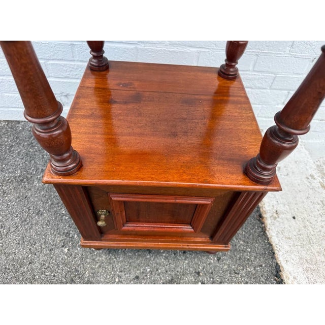 Antique French Style Marble Top 2 Tier Night Stand For Sale - Image 13 of 16