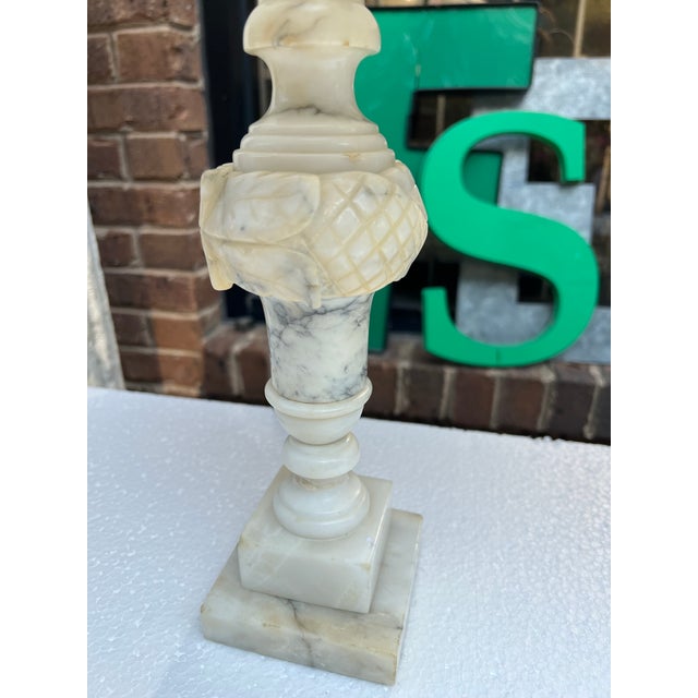 Pair of 1970s Marble Base Detailed Lamps For Sale - Image 11 of 12