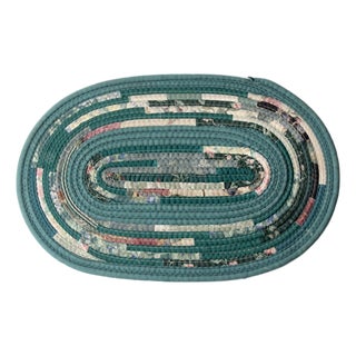 Vintage Handmade Braided Rag Rug For Sale