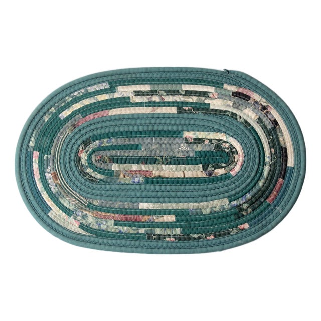 Vintage Handmade Braided Rag Rug For Sale