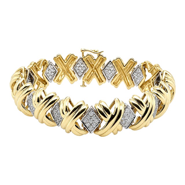 Late 20th Century 14k Diamond Bracelet For Sale