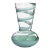 Carlo Moretti Sturm contemporary mouth blown Murano glass vase in clear glass with light sea foam green base and and sea...