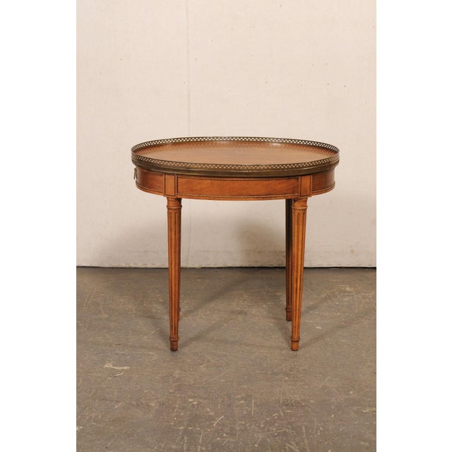 Mid 20th Century Mid 20th Century French Classical Brass Wood Side Table For Sale - Image 5 of 11