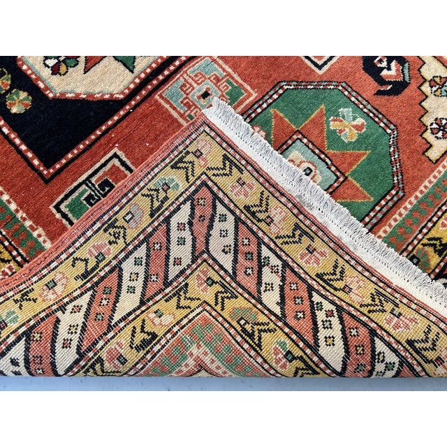 Hand-Knotted Kazak Sevan Star Triple Medallion Tribal Rug - 5'0" X 3'10" For Sale - Image 11 of 12
