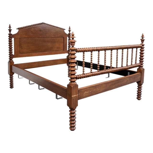 Vintage Jenny Lind Style Bobbin Turned Bed Frame For Sale