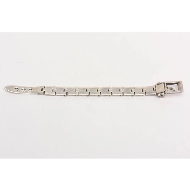 Silver Vintage Sterling Silver Buckle Bracelet For Sale - Image 8 of 10