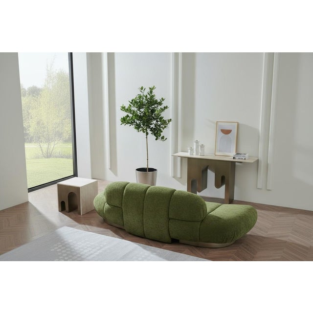 2020s Le Croissant Modern Curved Sofa in Green For Sale - Image 5 of 11