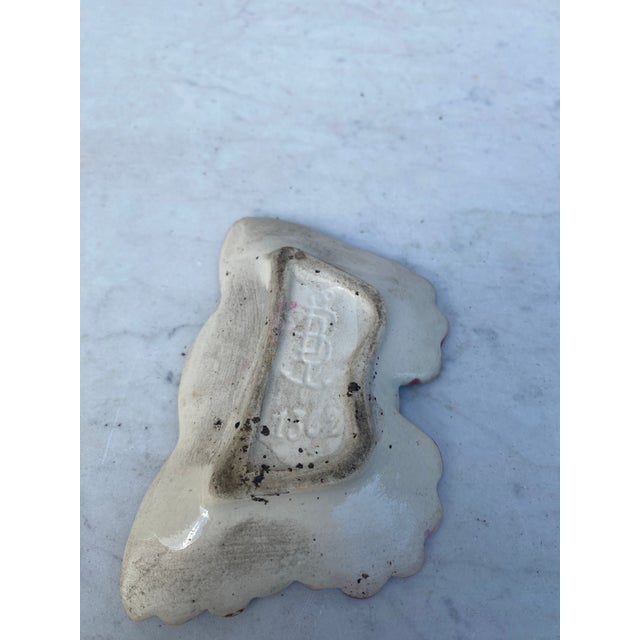 1900 - 1909 Rare Majolica Butterfly Butter Pat Fives Lille Circa 1900 For Sale - Image 5 of 5