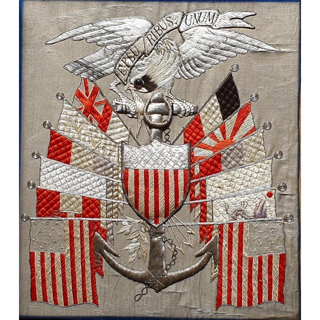 Antique Japanese Embroidered Silk Picture For Sale - Image 6 of 8