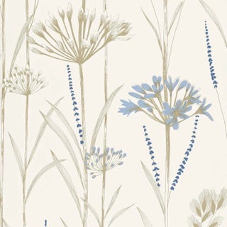 Harlequin Gardinum Wallpaper in Chalk/Wedgewood/Gold - a Sample For Sale