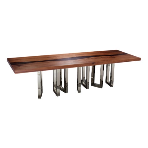 Medium 6 Nickel Table by Il Pezzo Mancante For Sale