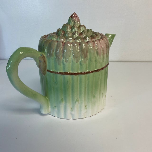 1970s Vintage Trompe L’Oeil Large Asparagus Tea Pot For Sale - Image 6 of 9