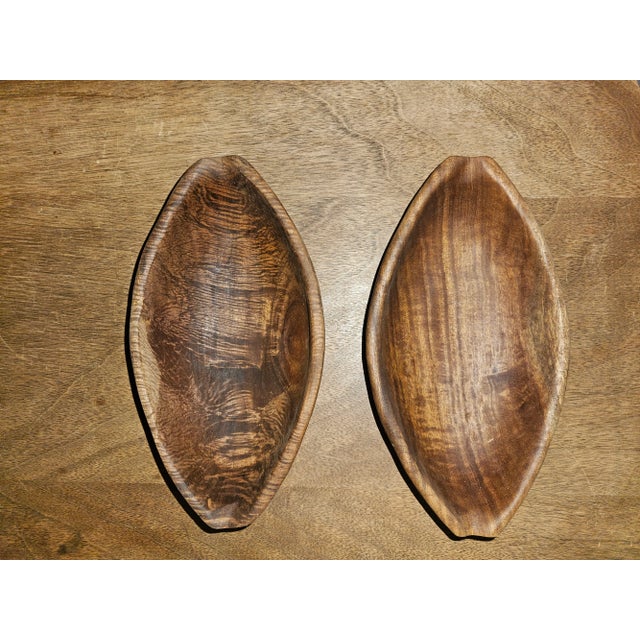 Modern Pair of Late 20th Century Haitian Carved Wooden Bowls For Sale - Image 3 of 13