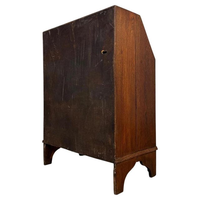 Antique Early 20th Century English Edwardian Oak Bureau For Sale - Image 9 of 14