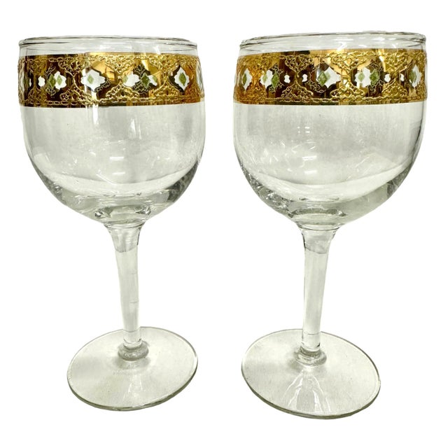 Mid-Century Modern Mid Century Modern Culver Valencia 22k Gold - 6 Piece Set For Sale - Image 3 of 9