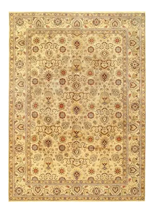 Pasargad Beige Fine Hand Knotted Agra Rug 10' X 14'
