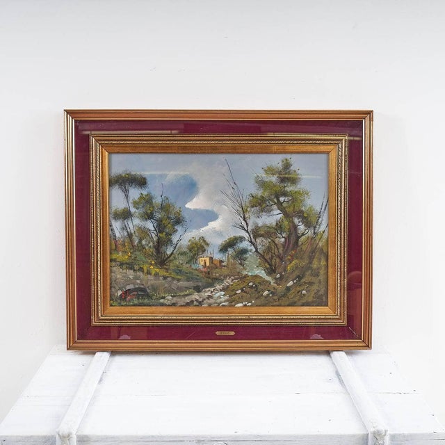 E. Cano, Landscape, Oil on Canvas, 1970s For Sale - Image 7 of 7