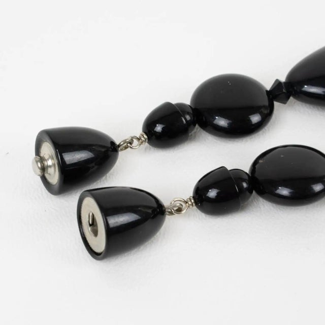 Black Angela Caputi Black and Green Resin Beaded Choker Necklace For Sale - Image 8 of 10