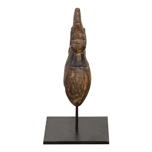 Petite Carved Wood Turmeric Grinder For Sale