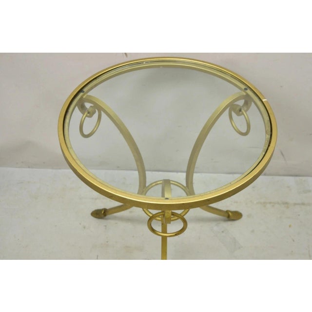 Neoclassical Late 20th Century Italian Neoclassical Style Gold Hoof Foot Round Occasional Side Table For Sale - Image 3 of 12