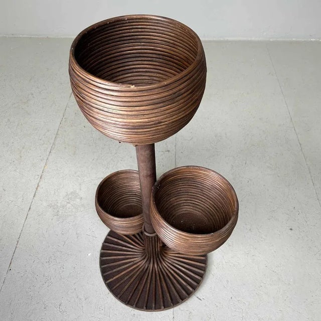 1970s Rattan Plant Stand, 1970s For Sale - Image 5 of 13