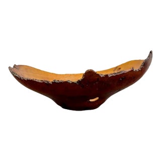 Mid-Century Modern Artisan Studio Made Bowl / Vessel, Cherry Burl, Signed For Sale