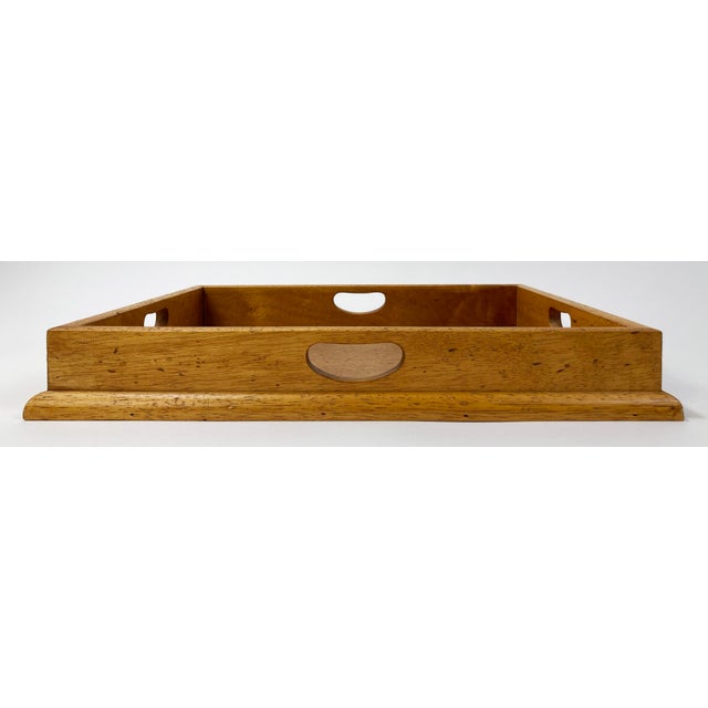 Sturdy and very large Ralph Lauren primitive look rectangular handled wood tray. Clean, classic look is versatile for a...