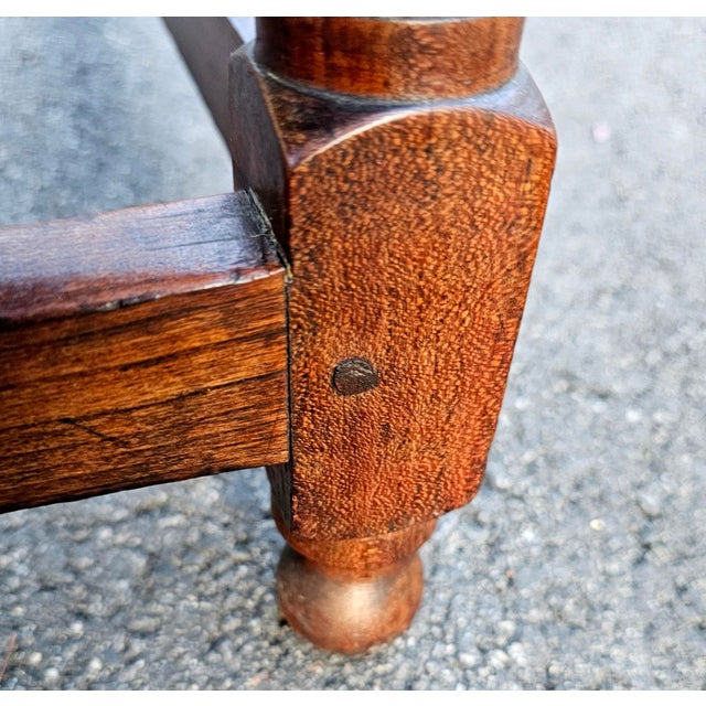 18th Century American Walnut Stretcher-Base Tavern Table For Sale - Image 9 of 9