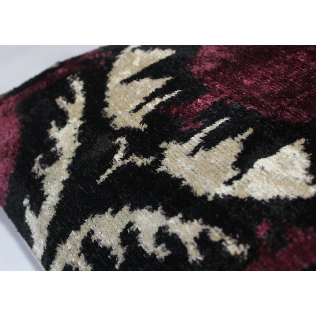 Contemporary Silk Velvet Ikat Pillow Cover For Sale - Image 4 of 7