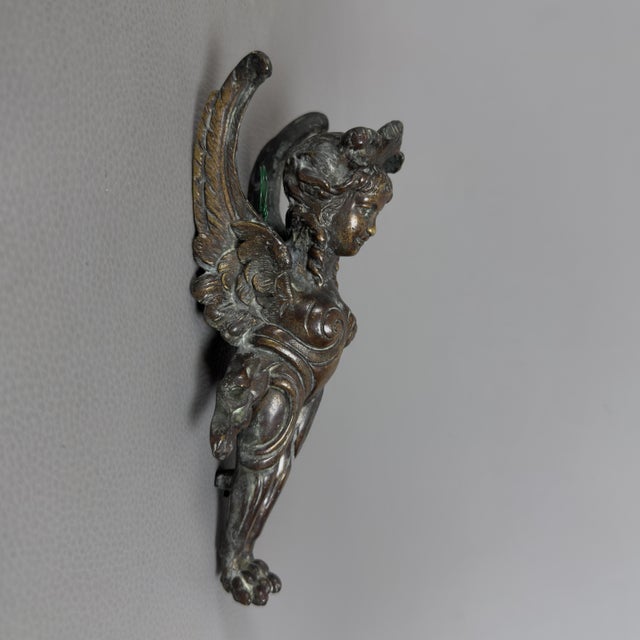 Antique Bronze Frieze Hanging Sculptures of Winged Figures, Early 20th Century, Set of 2 For Sale - Image 5 of 11